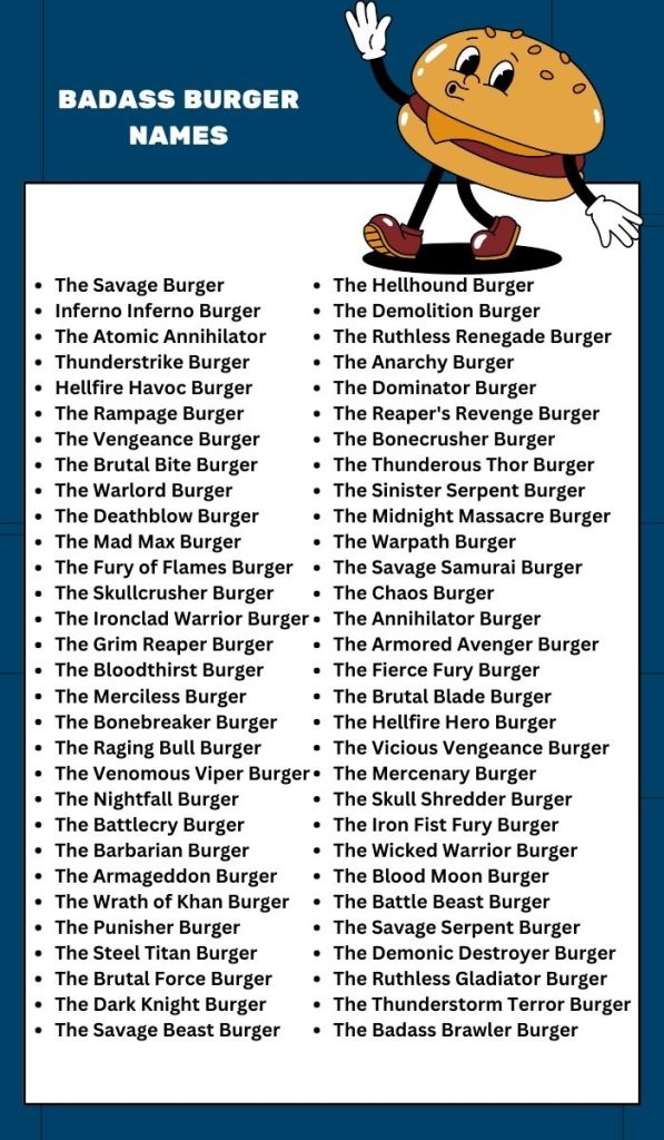 Badass Burger Names