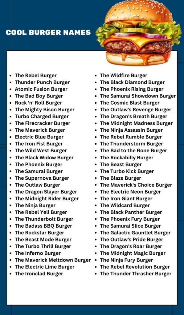 Cool Burger Names