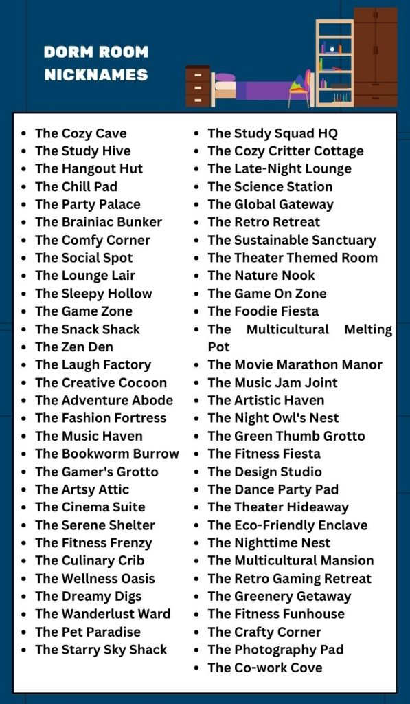 Dorm Room Nicknames