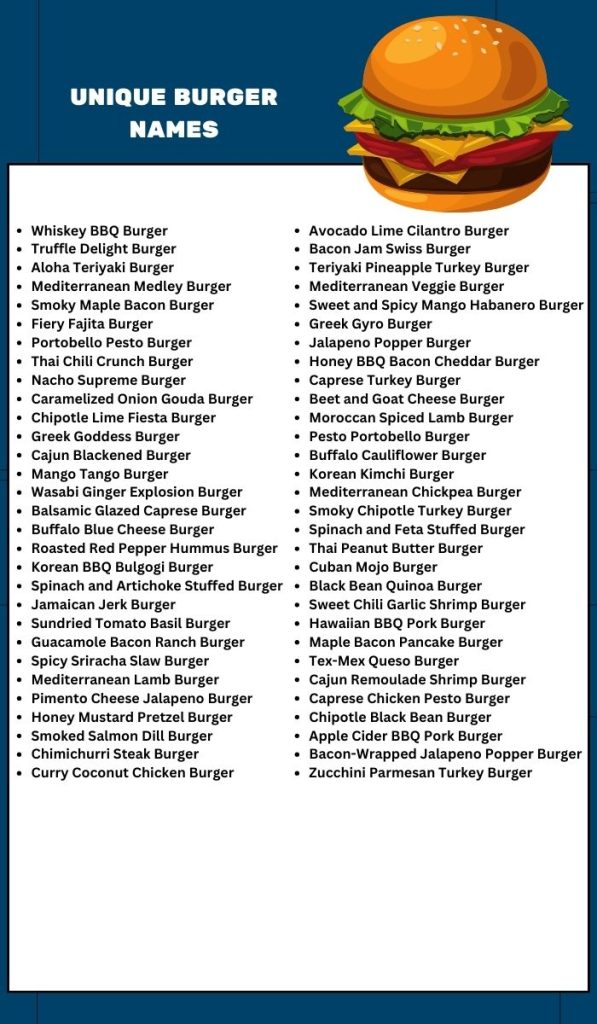 Unique burger names