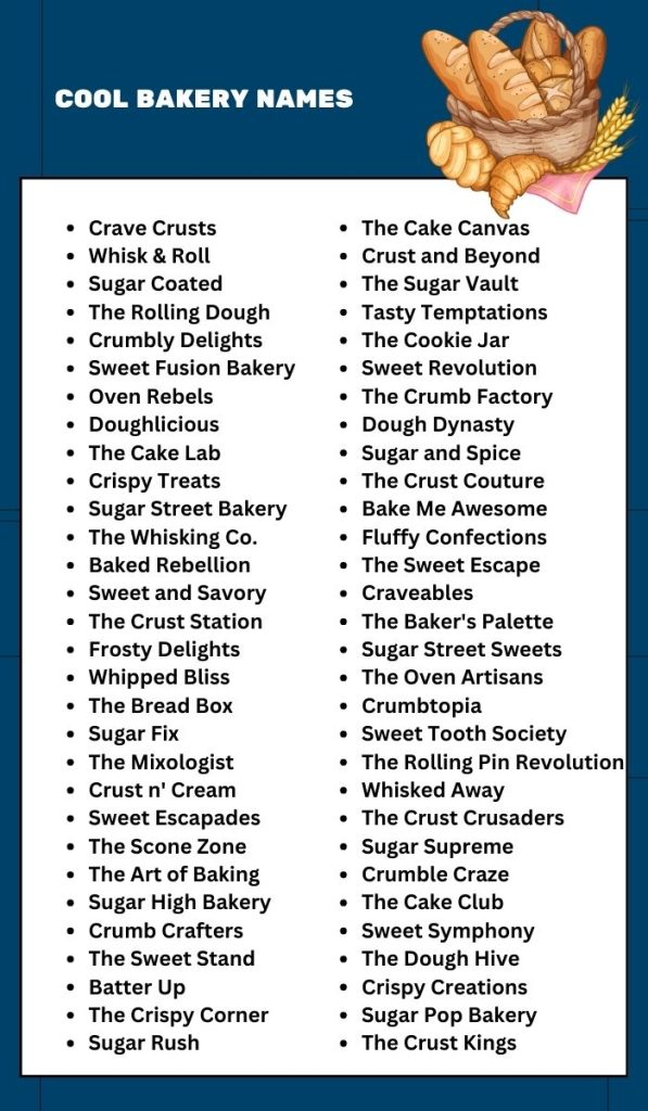 cool bakery names